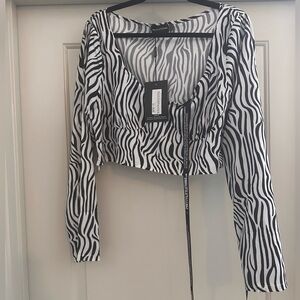 NWT Zebra Print Blouse